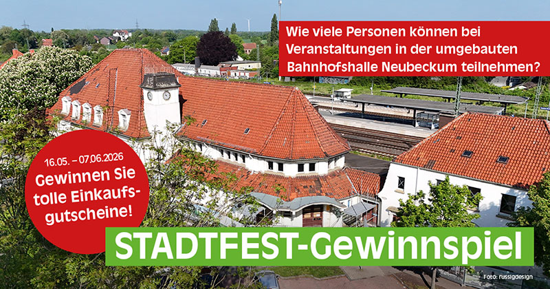 Stadtfest-Gewinnspiel Neubeckum – Bahnhofshalle